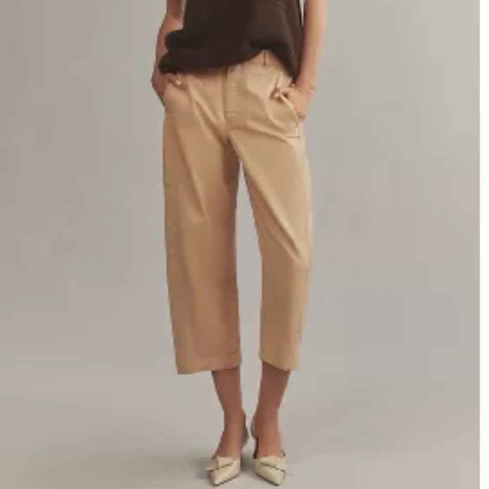 Women’s Anthropologie MAEVE Curved Cropped Chino pants NWOT 22W
